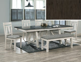 Maribelle Chalk/Gray Dining Bench - Crown Mark | Olivia Furniture