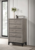 Valen 5-drawer Bedroom Chest of Drawers Light Taupe