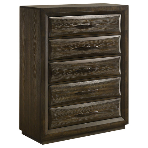 Atlas 5-drawer Bedroom Chest of Drawers Dark Oak