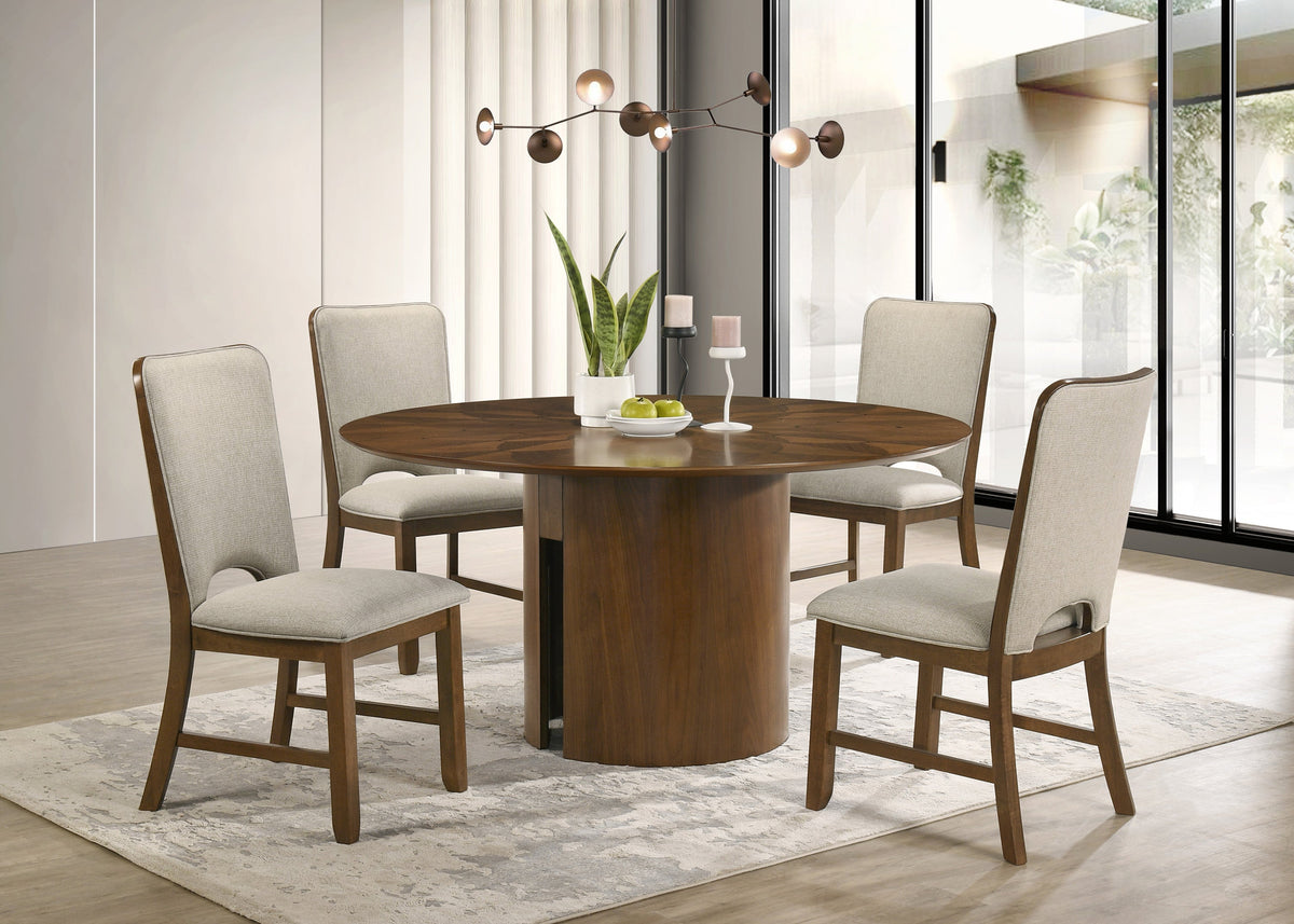 Shari Brown Round Dining Table