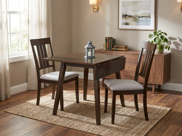 Lino Brown 3-Piece Dining Room Set with Drop Leaf - view 1
