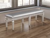 Klina Silver Champagne Dining Bench - Crown Mark | Olivia Furniture