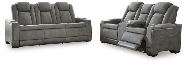 Next-Gen Durapella Slate Power Reclining Living Room Set