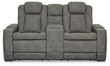 Next-Gen Durapella Power Reclining Loveseat with Console