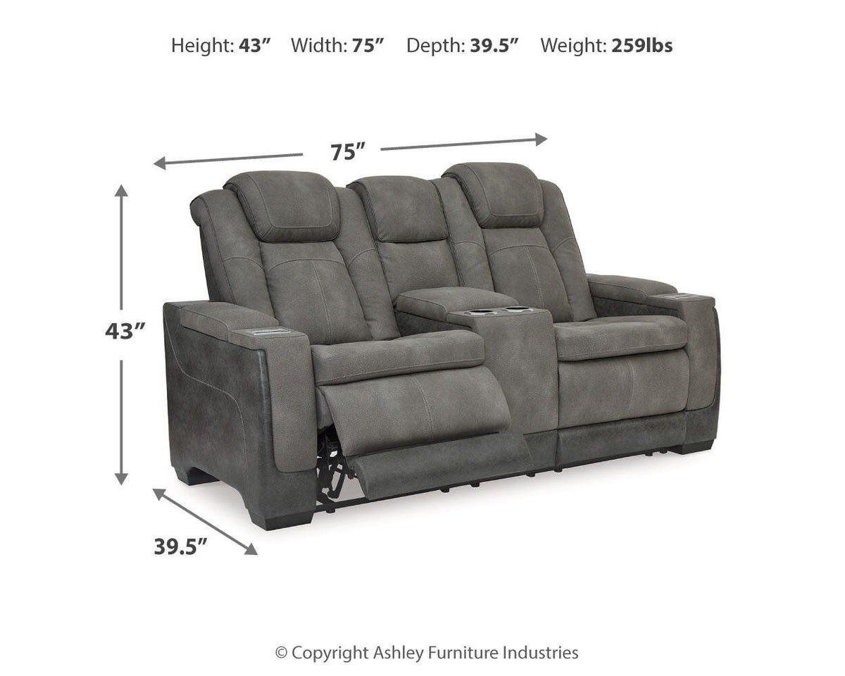 Next-Gen Durapella Power Reclining Loveseat with Console
