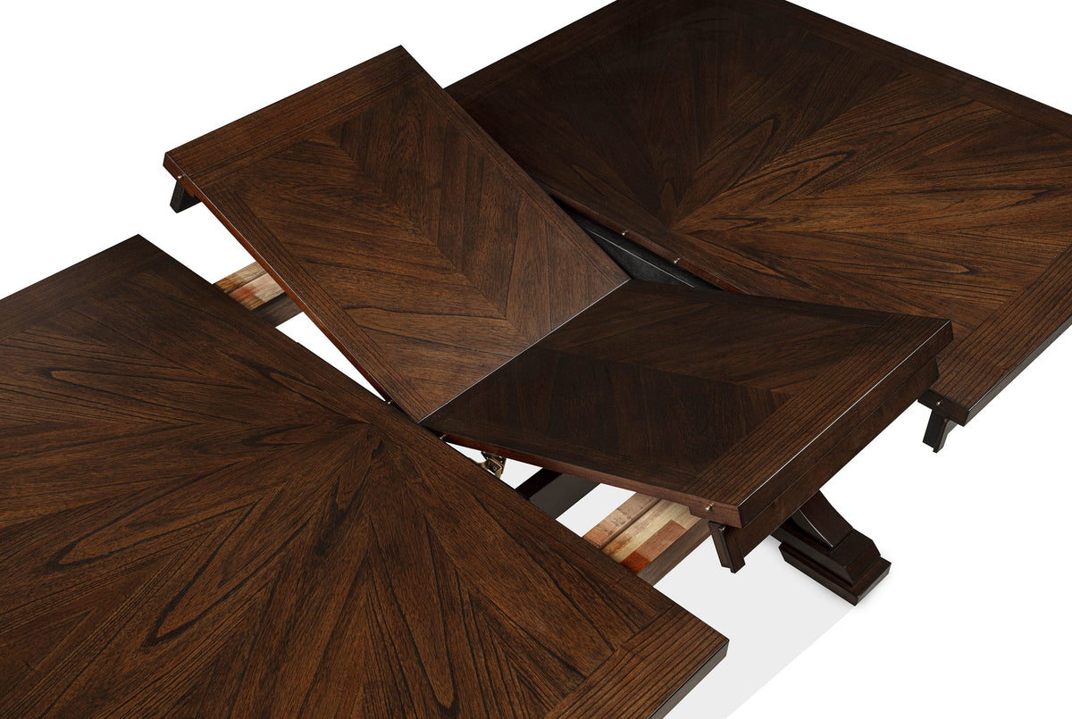 Hamil Brown Extendable Dining Table with 18" Butterfly Leaf