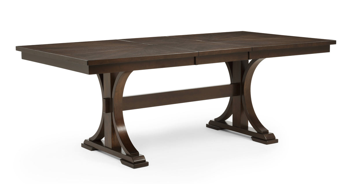 Hamil Brown Extendable Dining Table with 18" Butterfly Leaf