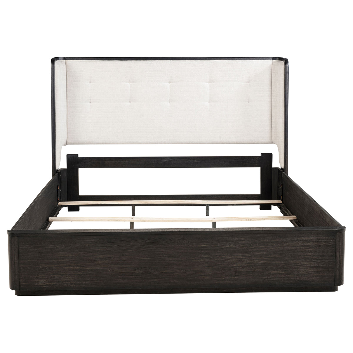 Leandro 55-inch California King Wingback Bed Burnished Black