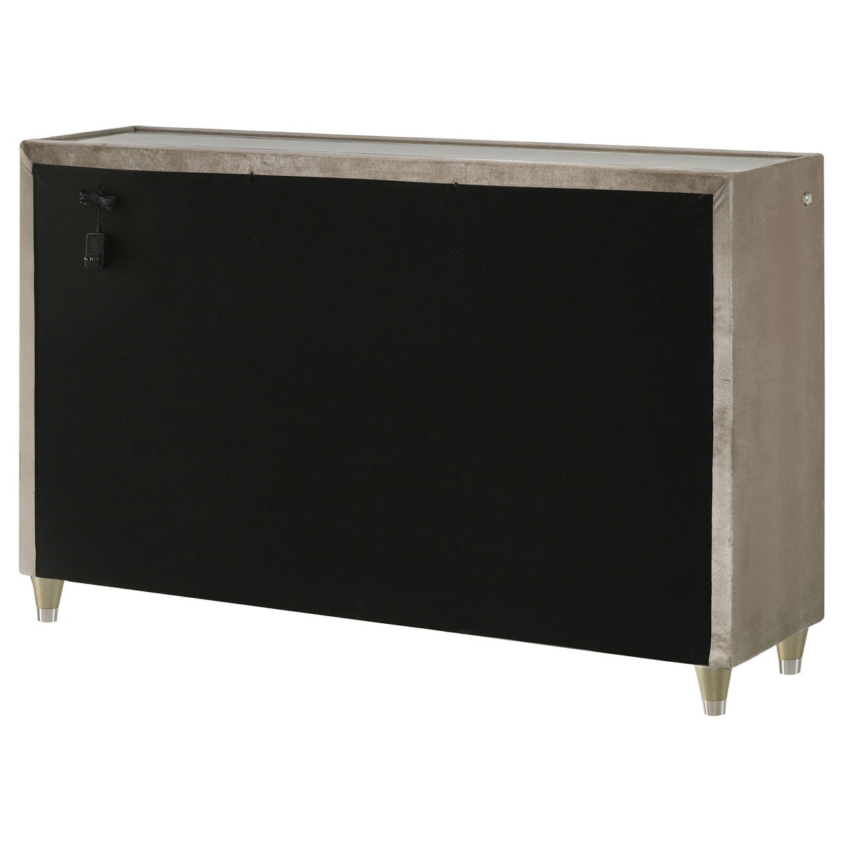 Lorient 8-drawer LED Bedroom Dresser Cabinet Ivory and Camel