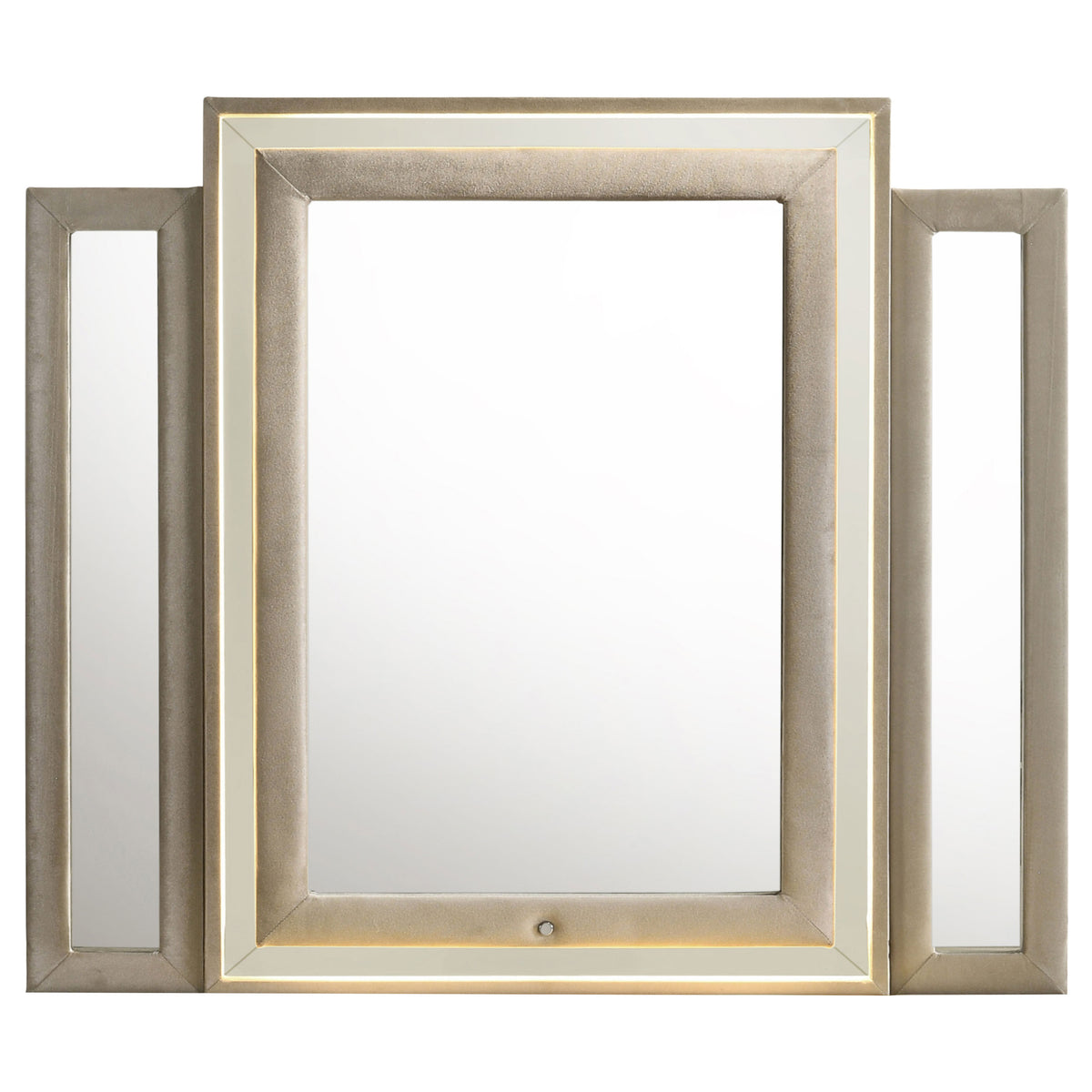 Lorient LED Dresser Mirror Ivory and Camel