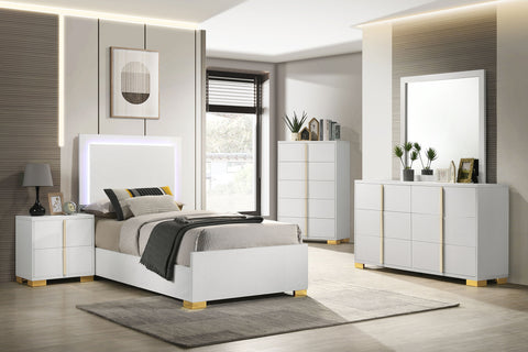 Marceline Panel Youth Bedroom Set White — collection scene; select a configuration for exact contents