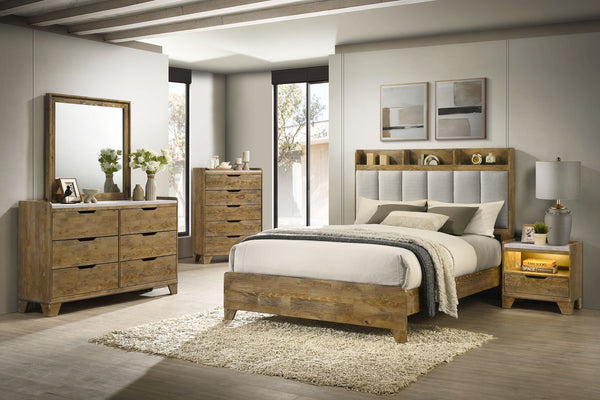 Henderson Bookcase Bedroom Set Medium Oak / Light Grey
