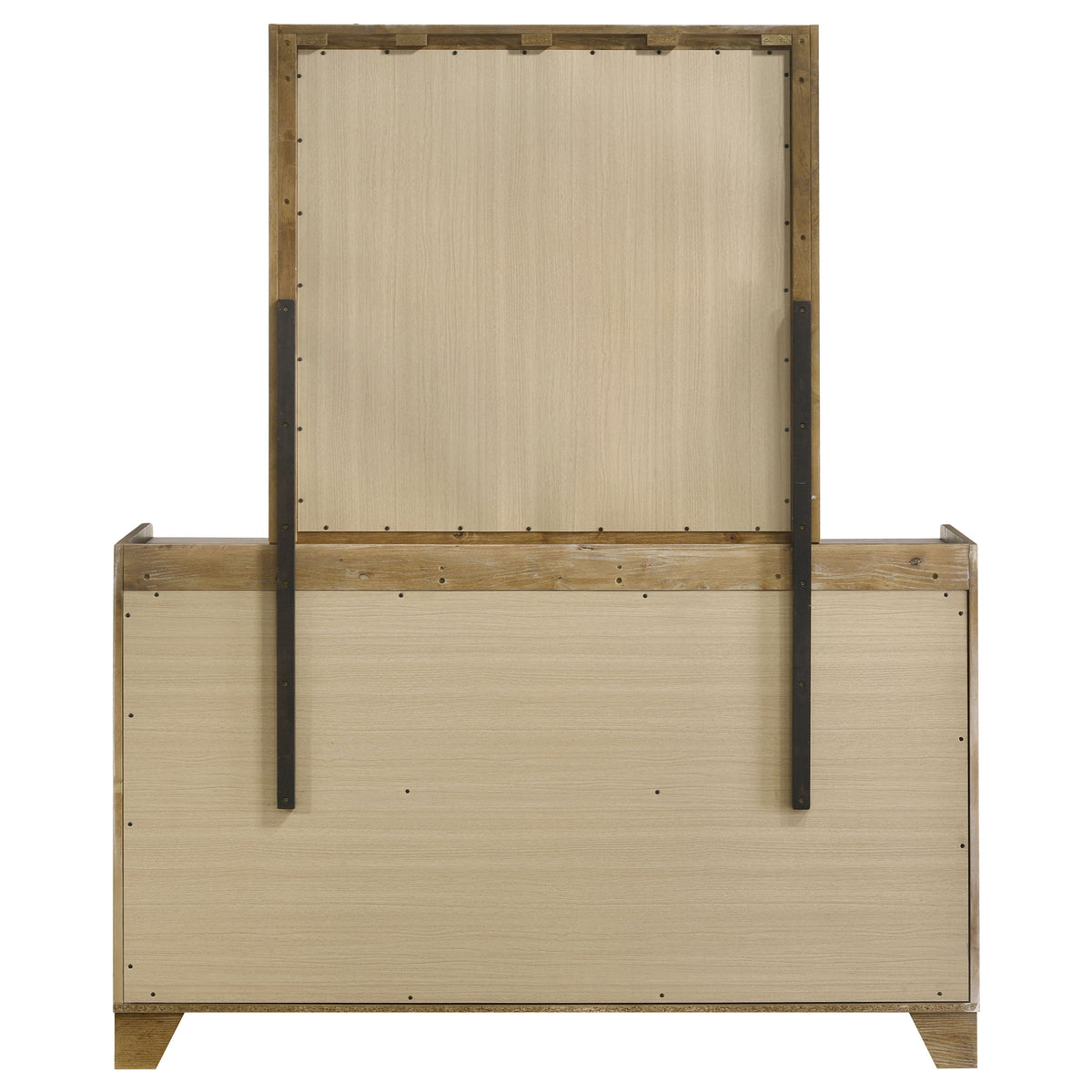 Henderson 6-drawer Bedroom Dresser with Mirror Medium Oak