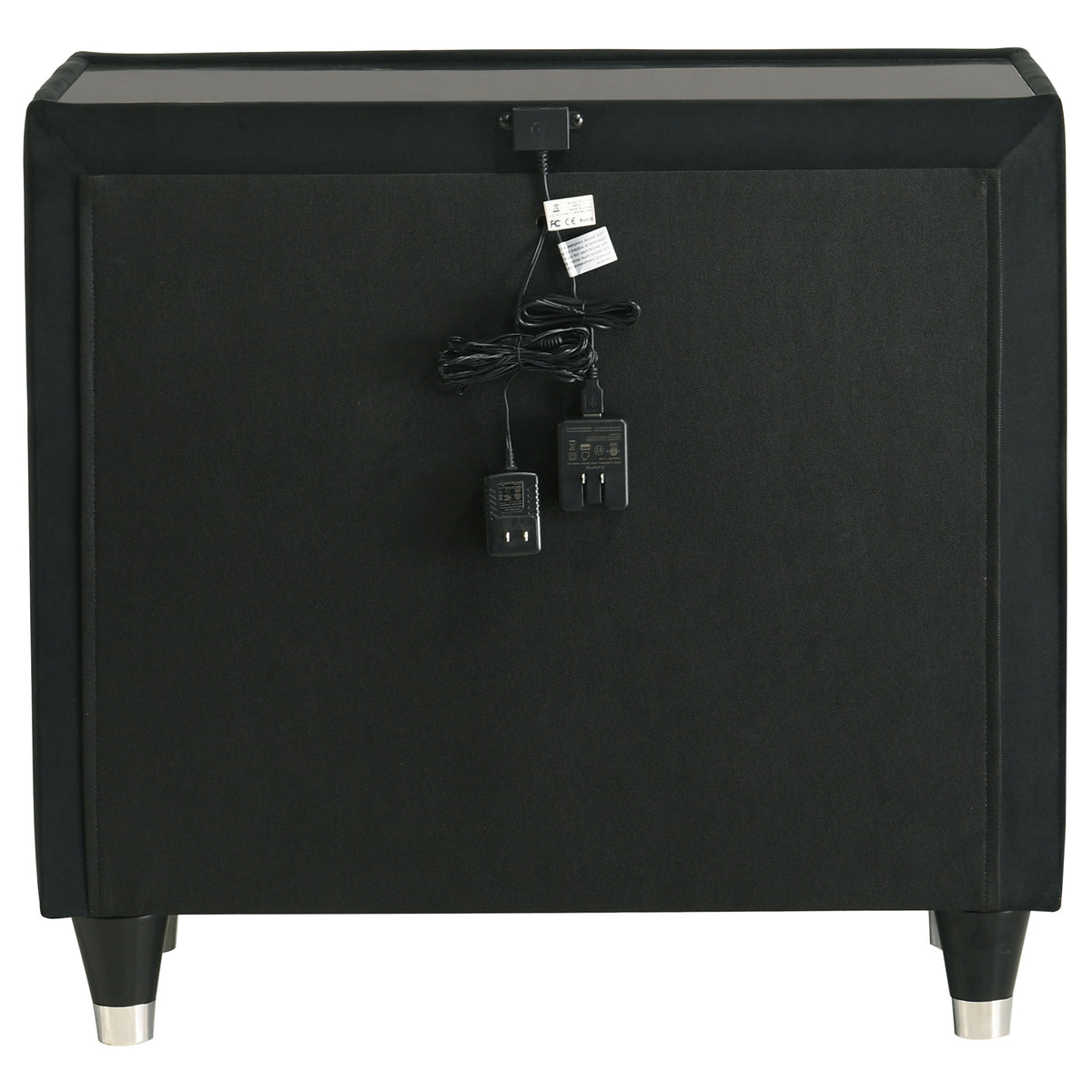 Lorient 2-drawer LED Nightstand with USB Black