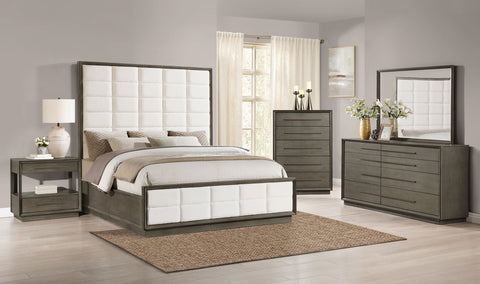 Durango Panel Bedroom Set Taupe Oak — collection scene; select a configuration for exact contents