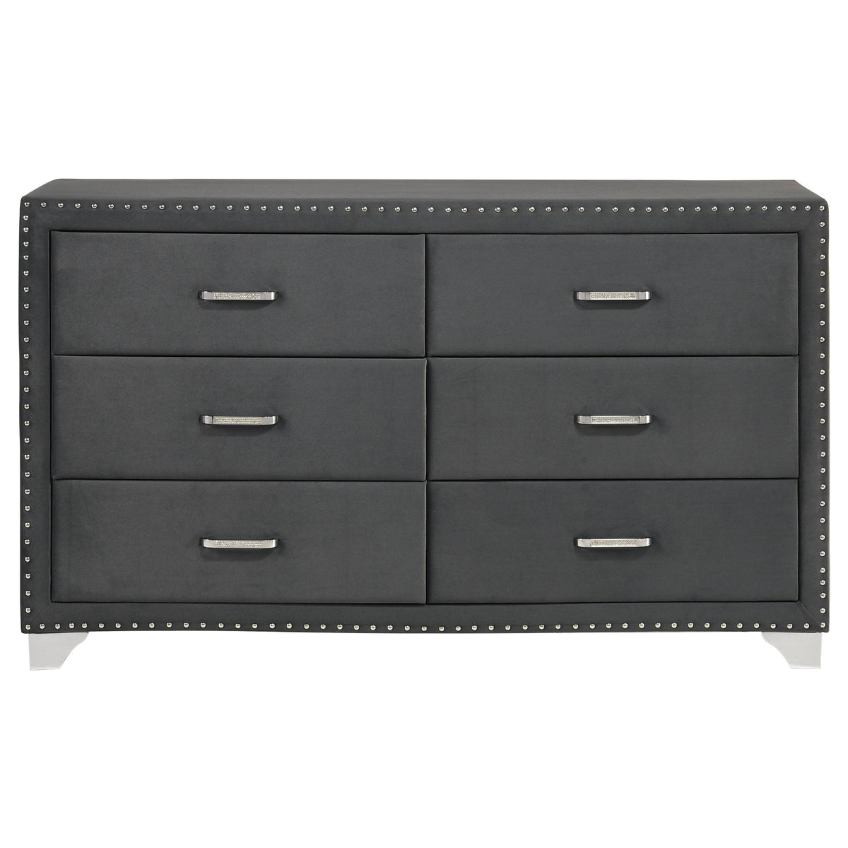 Melody 6-drawer Upholstered Dresser Grey