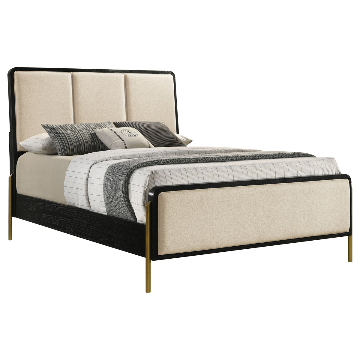 Arini 56-inch Eastern King Panel Bed Cream and Black