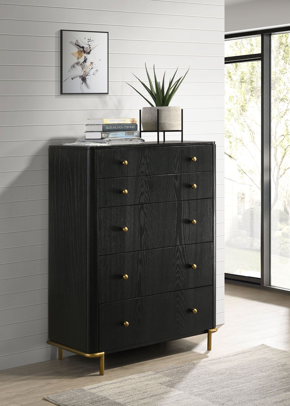 Arini 6-drawer Bedroom Chest Black
