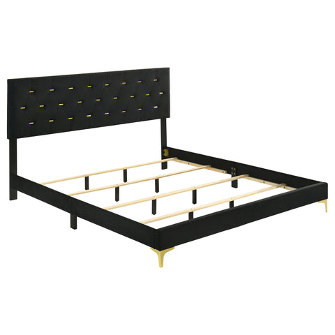 Kendall Upholstered California King Panel Bed Black