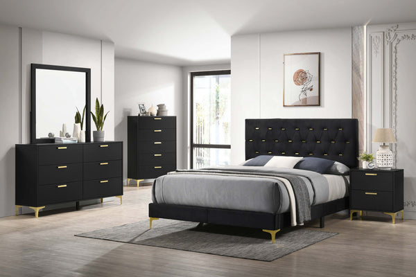 Kendall Upholstered Panel Bedroom Set Black