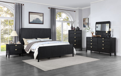 Brookmead Black Modern Bedroom Set — collection scene; select a configuration for exact contents