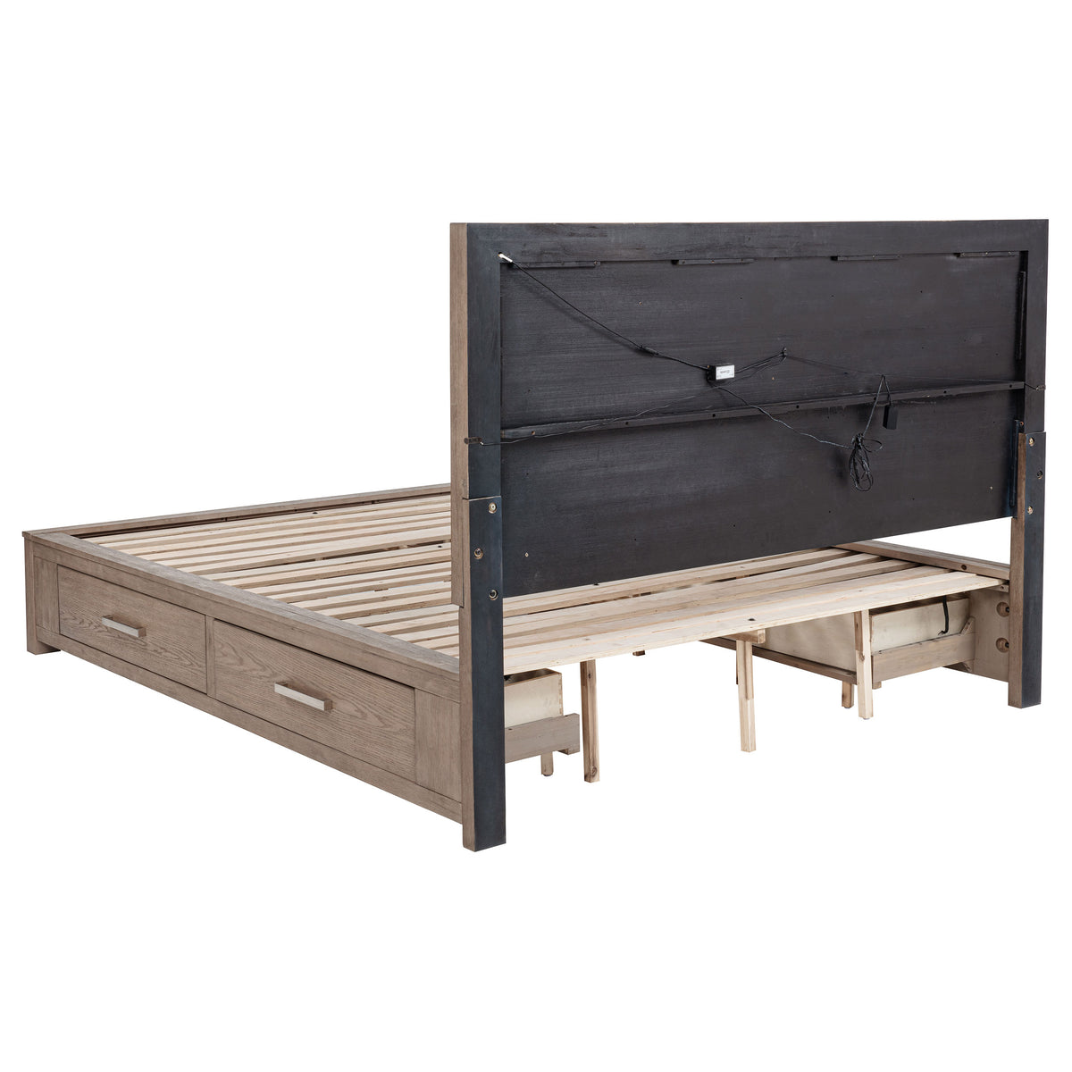 Kenora 56-inch California King LED Storage Bed Barley Brown