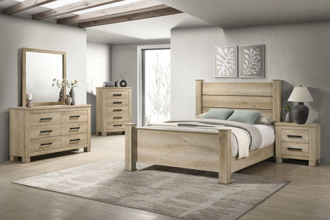 Oakglen Panel Bedroom Set Weathered Oak — collection scene; select a configuration for exact contents