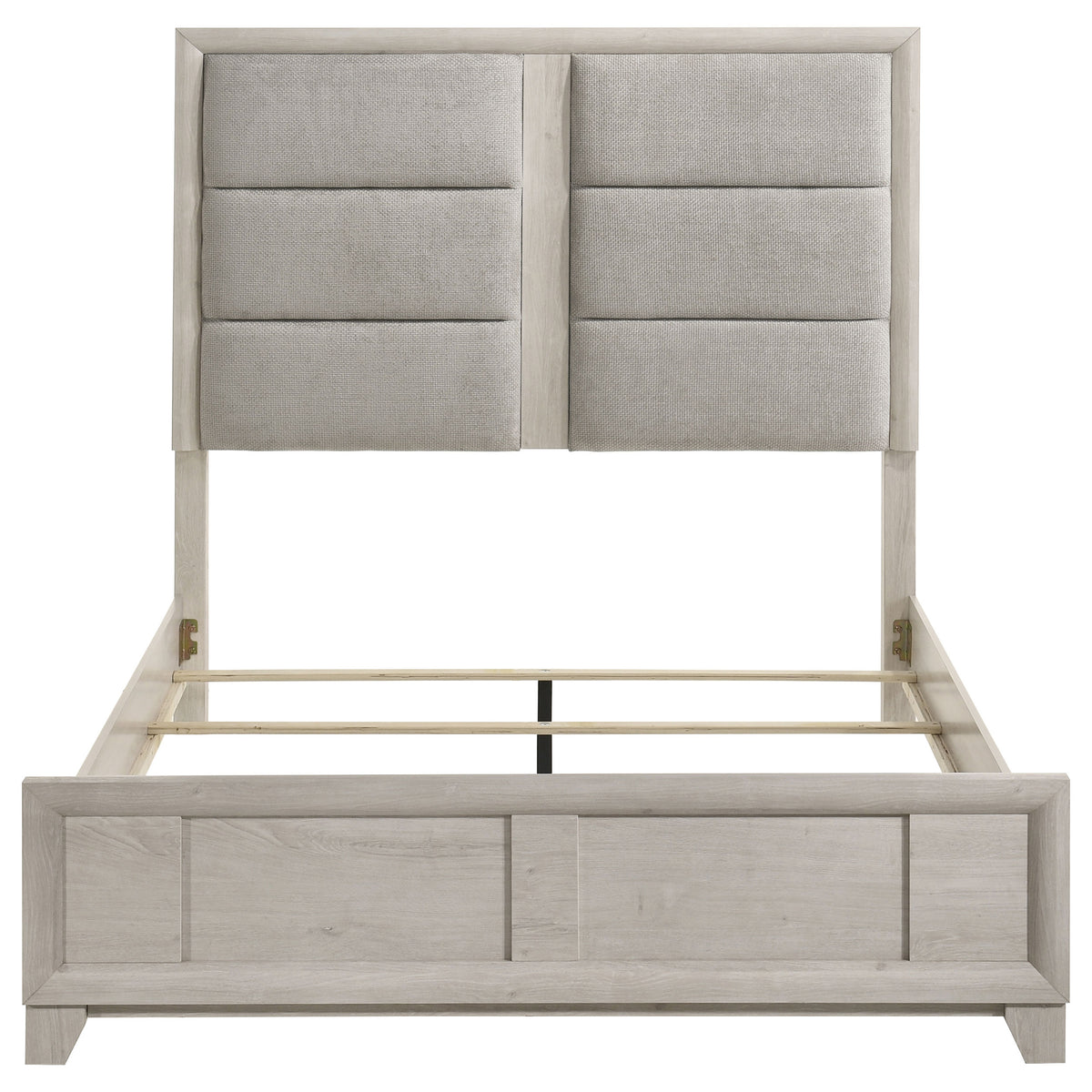 Farre Queen Upholstered Panel Bed Washed Grey