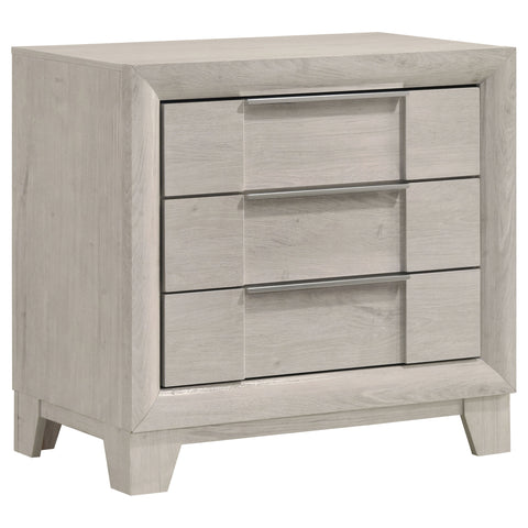Farre 3-drawer Nightstand Bedside Table Washed Grey