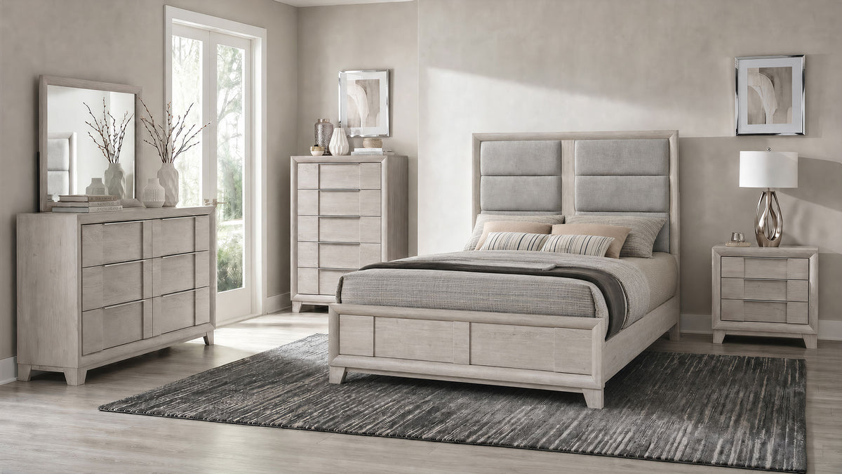 Farre 3-drawer Nightstand Bedside Table Washed Grey