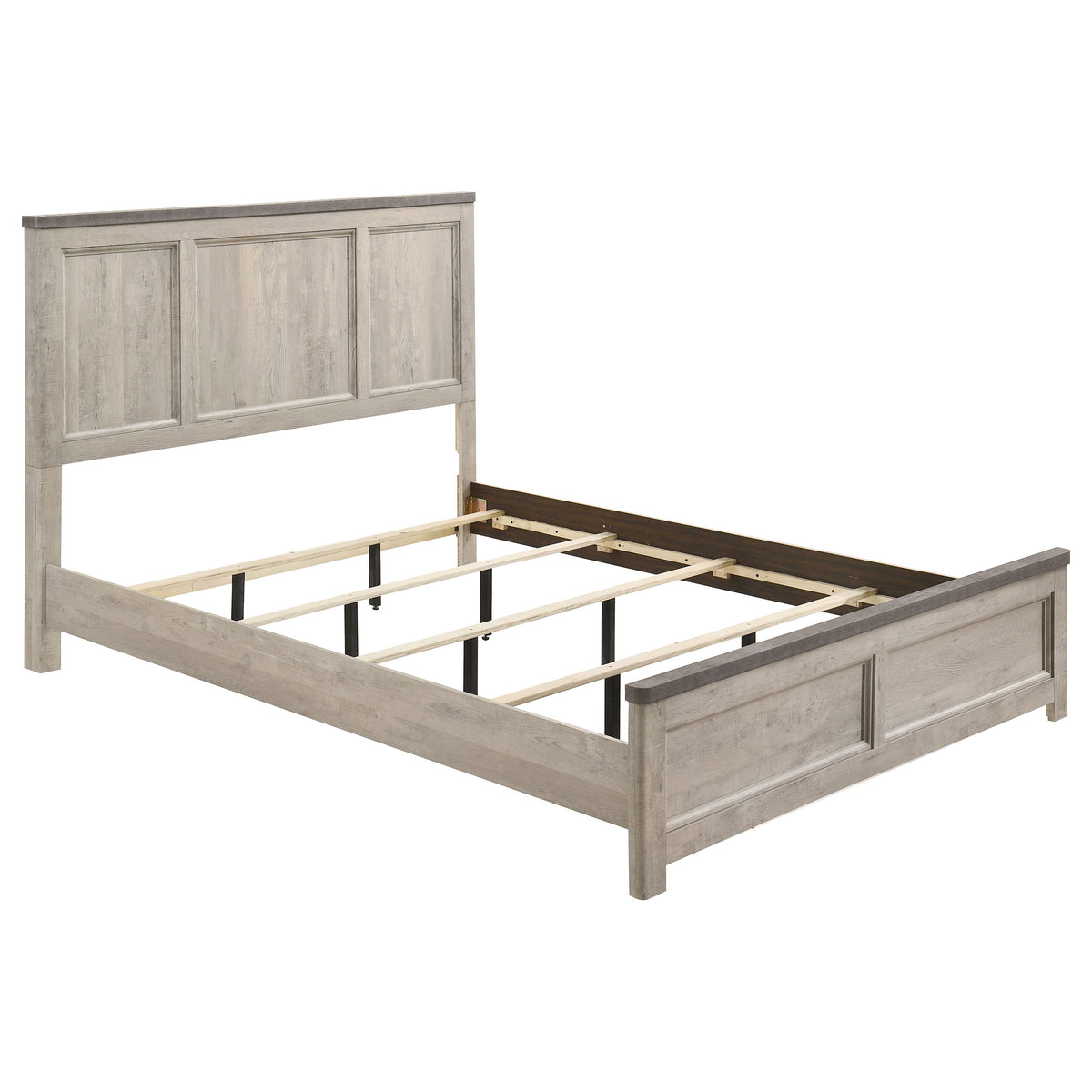 Nevado Farmhouse Eastern King Panel Bed Grey and Weathered Taupe