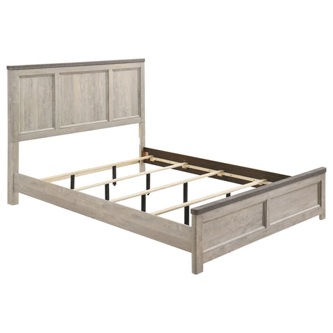 Nevado Farmhouse Eastern King Panel Bed Grey and Weathered Taupe