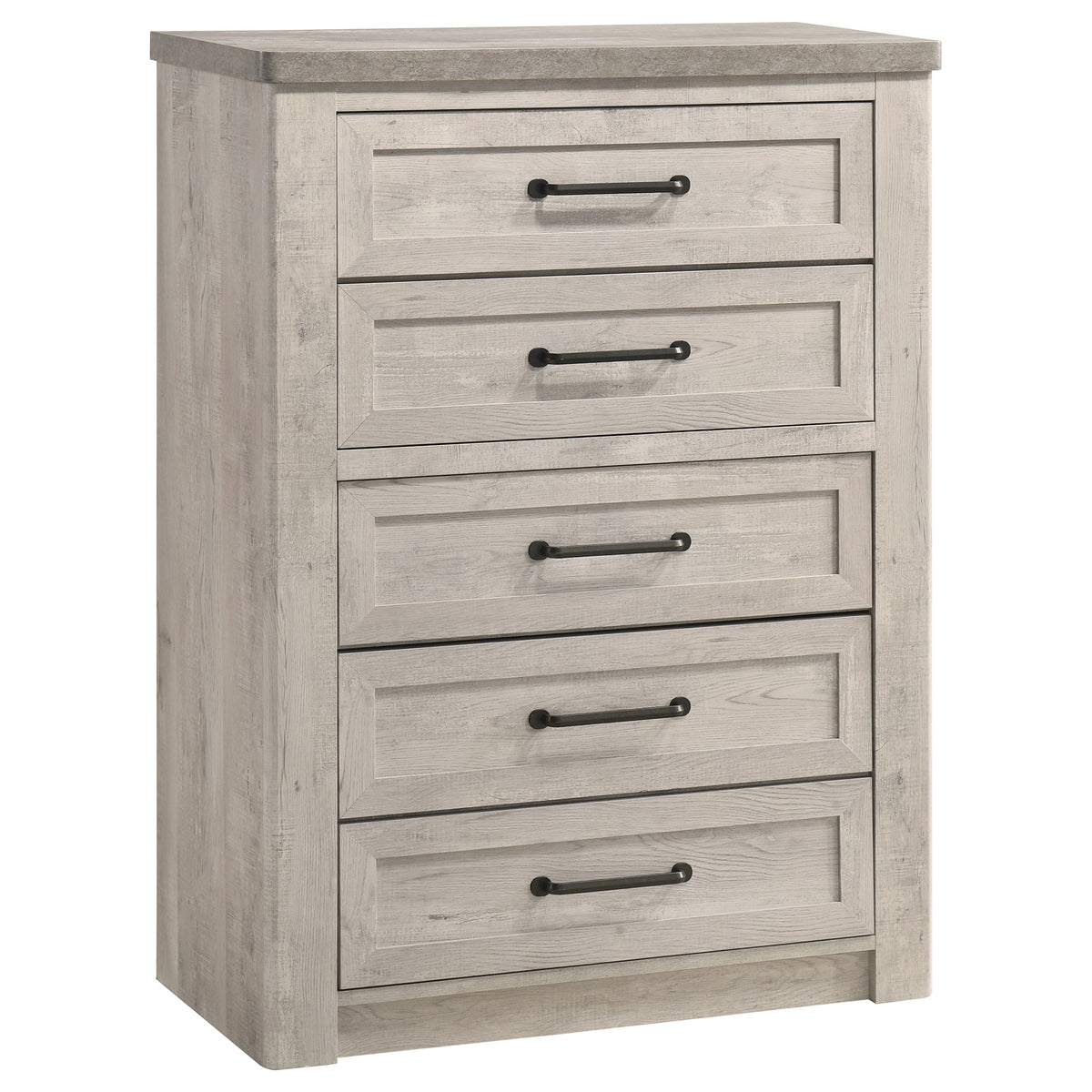 Nevado Farmhouse 5-Drawer Chest Grey and Weathered Taupe