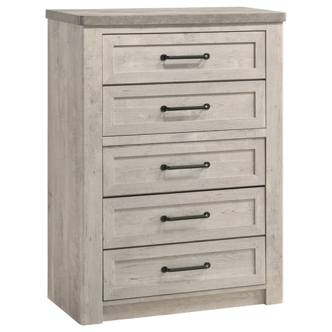 Nevado Farmhouse 5-Drawer Chest Grey and Weathered Taupe