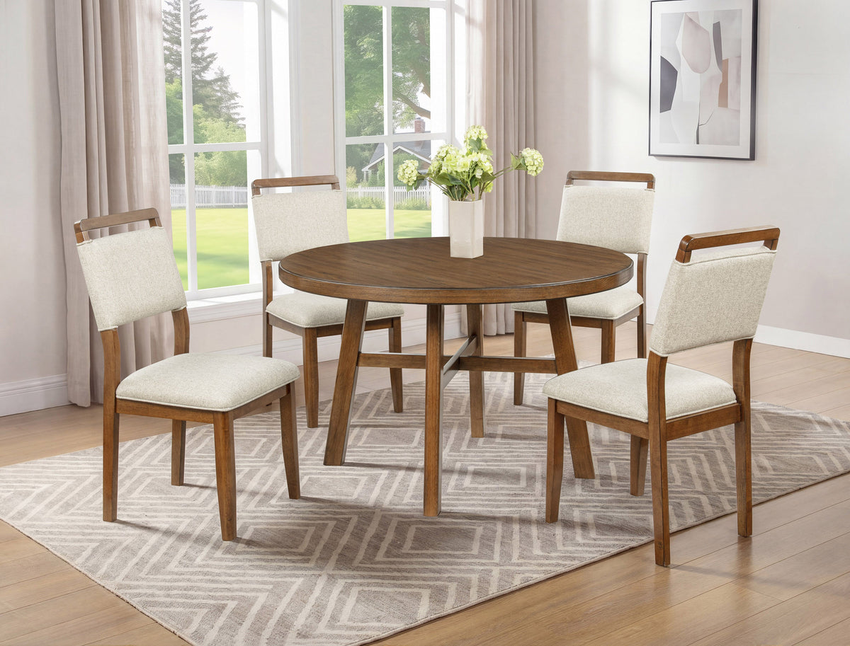 Blanche Brown Round Dining Table