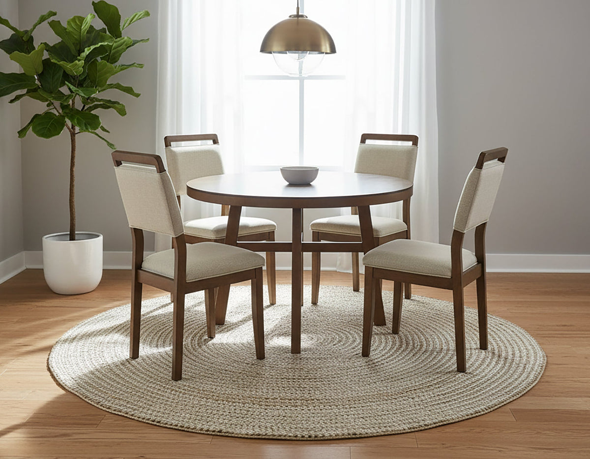 Blanche Brown Round Dining Table