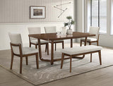 Salerno Beige/Brown Dining Bench - Crown Mark | Olivia Furniture