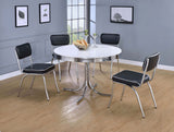 Retro Round Dining Set Black — collection scene; select a configuration for exact contents
