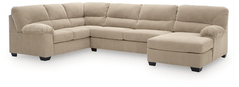 SimpleJoy Sand 3-Piece Sectional with Right-Arm Facing Chaise