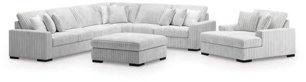 Stupendous 4-Piece Sectional, Oversized Chaise and Ottoman