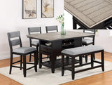 Frey Black/Gray Counter Height Chair, Set of 2 - Crown Mark | Olivia Furniture