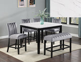 Pascal Black/Gray Counter Height Dining Bench - Crown Mark | Olivia Furniture