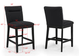 Sebastian Black Counter Height Chair, Set of 2 - Crown Mark | Olivia Furniture