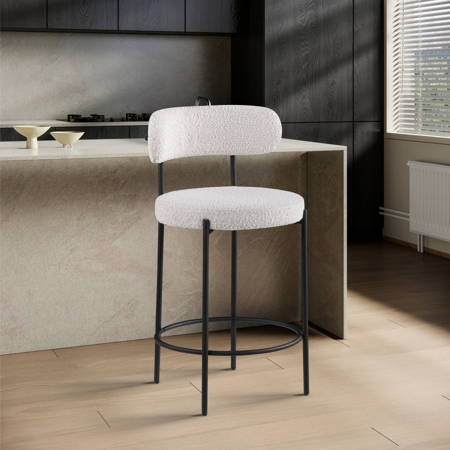 Beacon Boucle Fabric Upholstered Bar / Counter Stools — 877-C - Cream - 877Cream-C alternate view 1