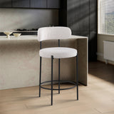 Beacon Boucle Fabric Upholstered Bar / Counter Stools — 877-C - Cream - 877Cream-C alternate view 1