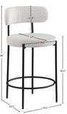 Beacon Boucle Fabric Upholstered Bar / Counter Stools — 877-C - Cream - 877Cream-C Dim