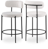 Beacon Boucle Fabric Upholstered Bar / Counter Stools — 877-C - Cream - 877Cream-C Double Chair