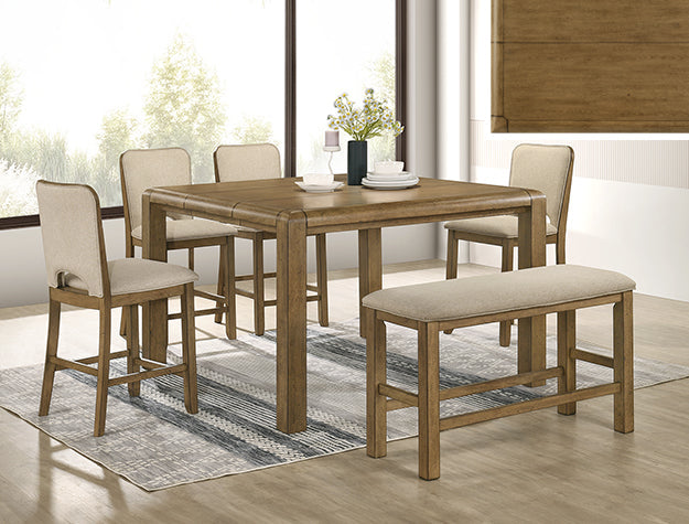 Cockrell Brown/Beige Counter Height Table with 18"Leaf