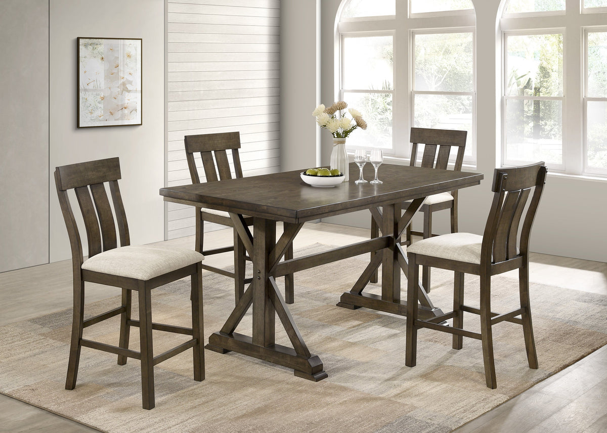 Lloyd Brown Rustic Counter Height Set - view 6