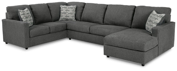 Edenfield Charcoal 3-Piece Sectional with Right-Arm Facing Chaise